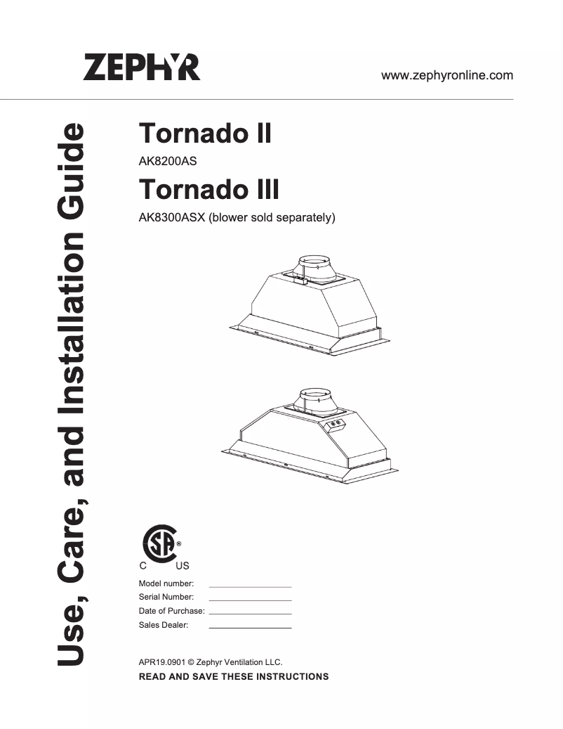 Image de la première page du manuel de l'appareil Tornado III AK8300ASX