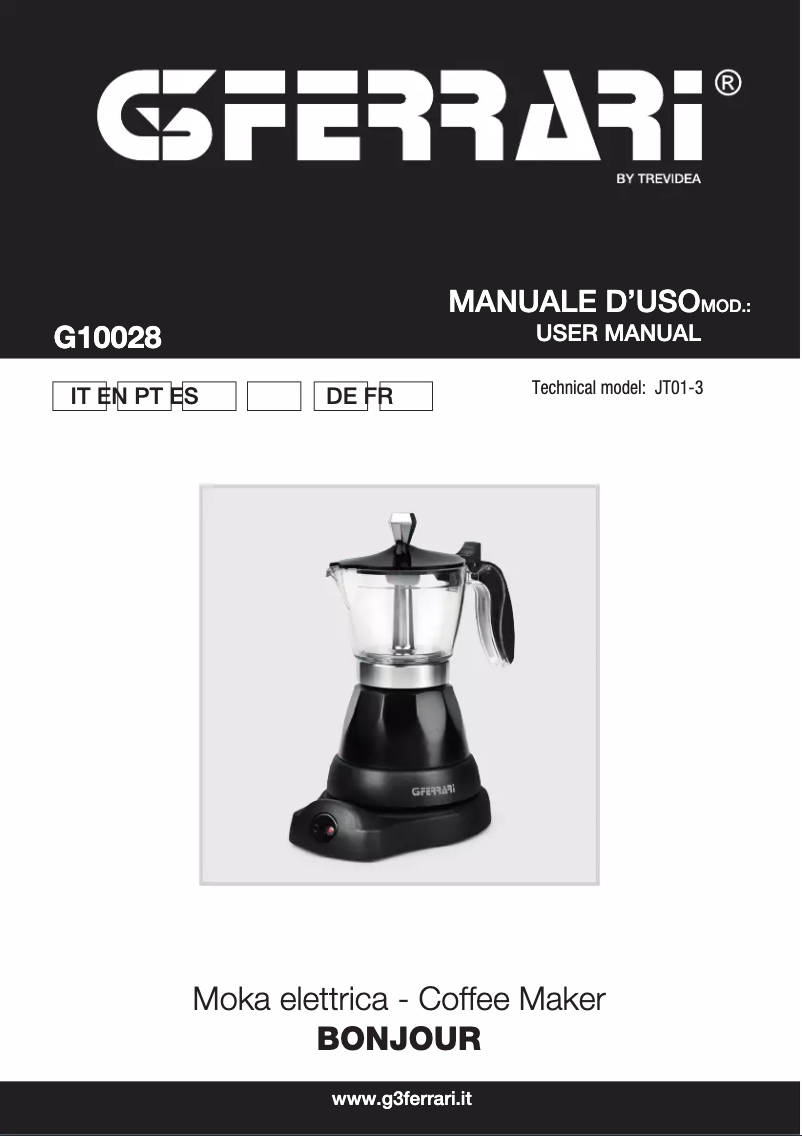 Page 1 de la notice Manuel utilisateur G3 Ferrari Bonjour G10028