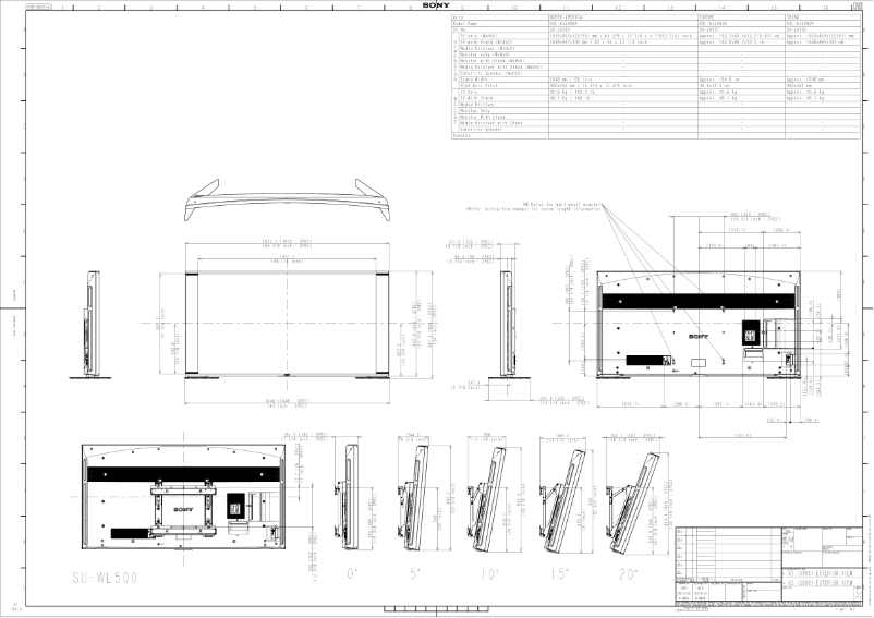 Page 1 de la notice Guide d'installation Sony Bravia KDL-65S990A