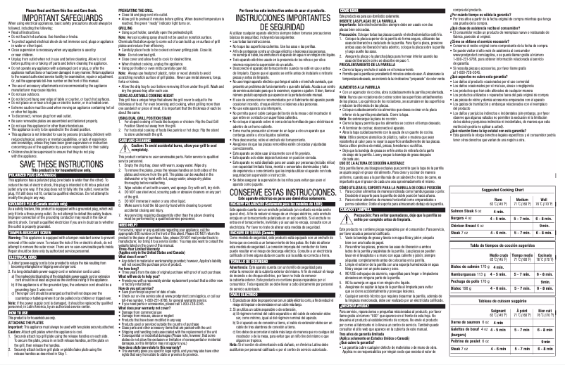 Página 1 del manual Manual de usuario George Foreman GRP2841R
