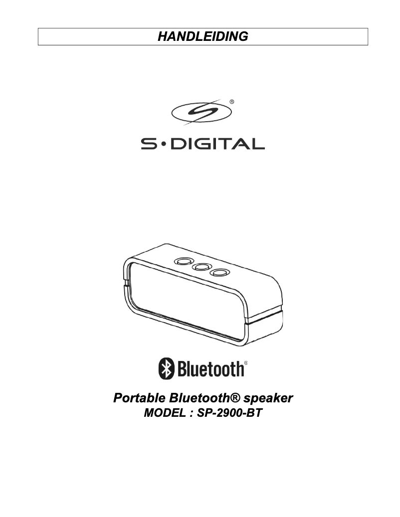 Page n°1 - Manuel utilisateur SDigital SP-2900-BT
