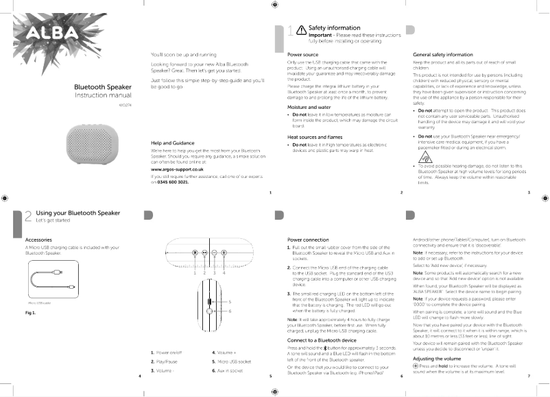Page 1 de la notice Manuel utilisateur Alba WO274