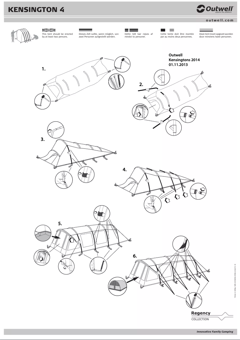 Página 1 del manual Manual de usuario Outwell Kensington 4