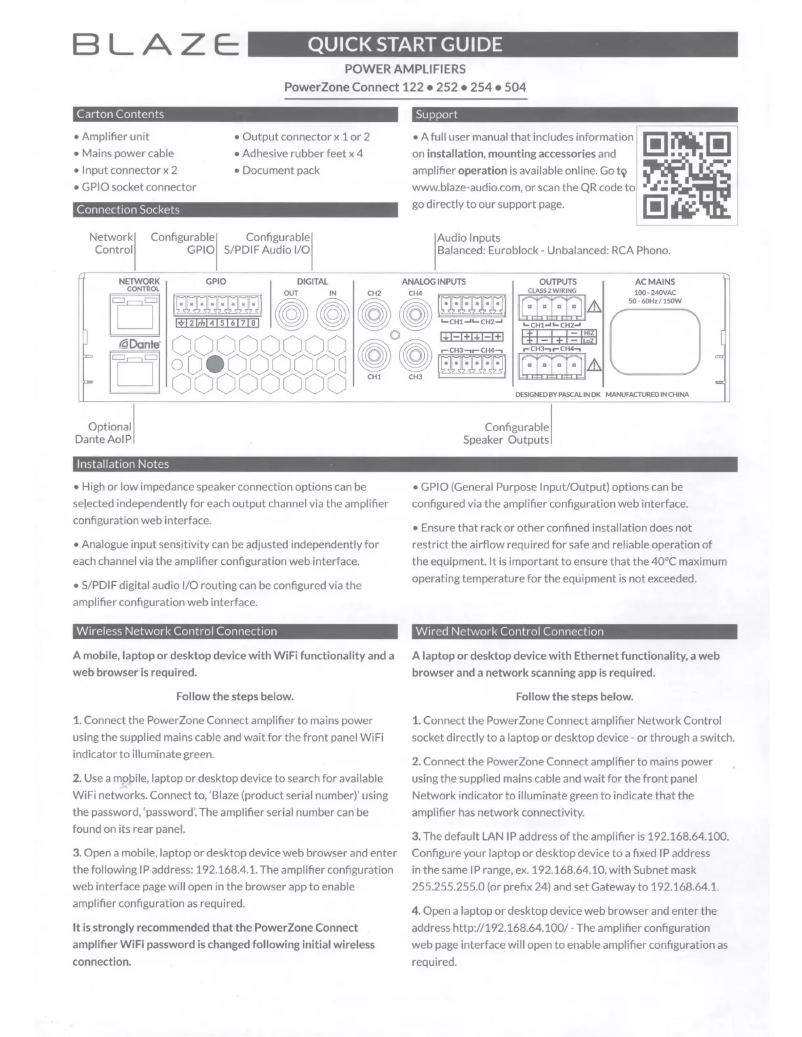 Image de la première page du manuel de l'appareil PowerZone Connect 122