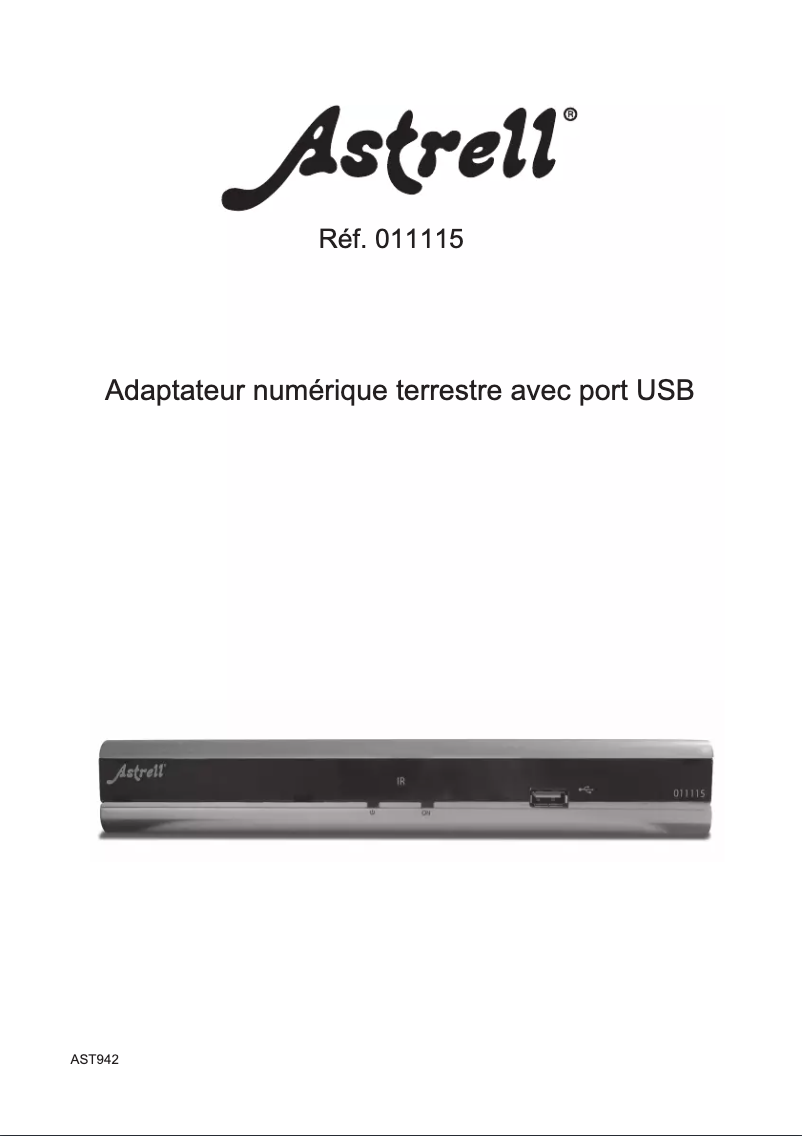 Page n°1 - Manuel utilisateur Astrell AST942 011115
