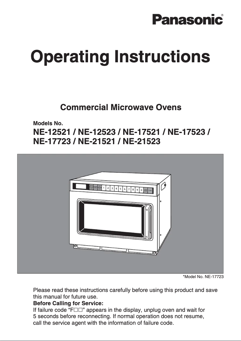 Image de la première page du manuel de l'appareil NE-21523