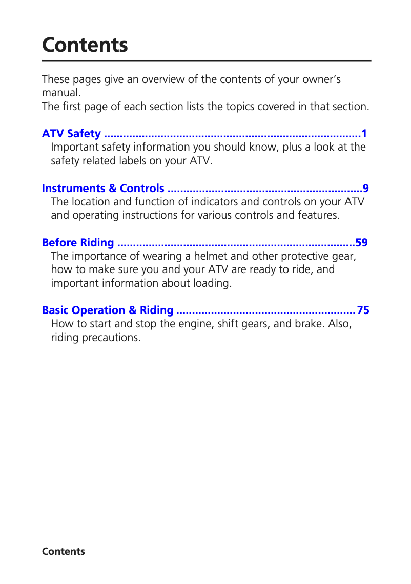 Page 1 de la notice Manuel utilisateur Honda FourTrax Foreman Rubicon TRX500FM5F (2015)