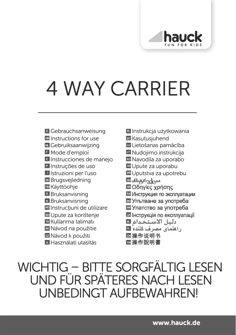 Page 1 de la notice Manuel utilisateur Hauck 4 Way