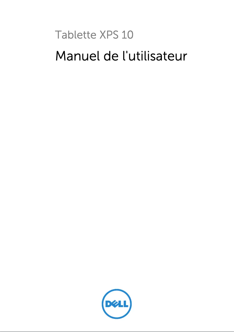 Page 1 de la notice Manuel utilisateur Dell XPS 10