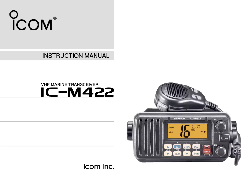 Image de la première page du manuel de l'appareil IC-M422