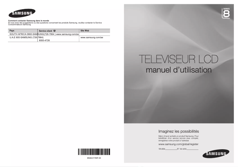 Image de la première page du manuel de l'appareil LA52A850S1R