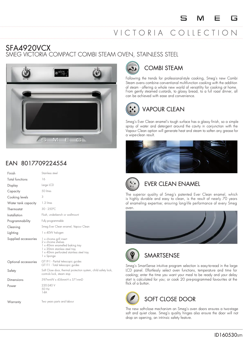 Page n°1 - Fiche technique Smeg SFA4920VCX
