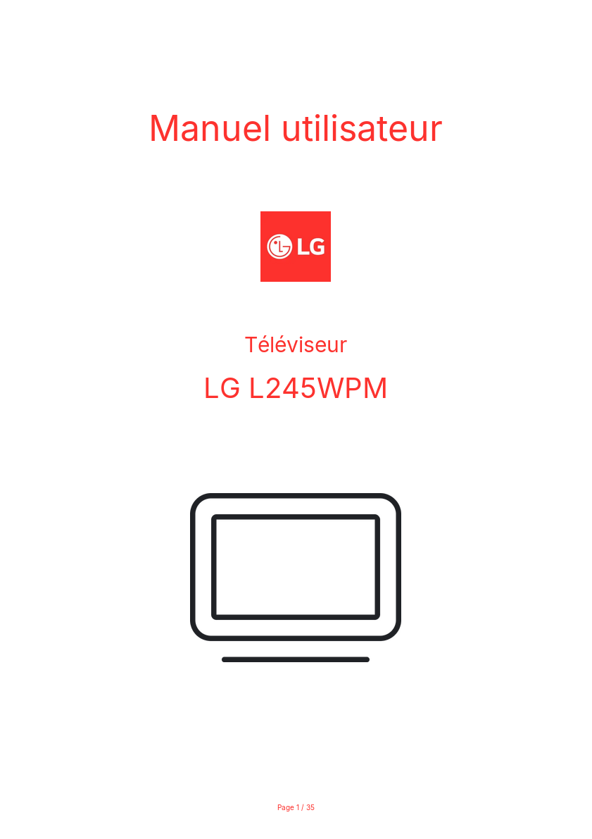 Page n°1 - Manuel utilisateur LG L245WPM