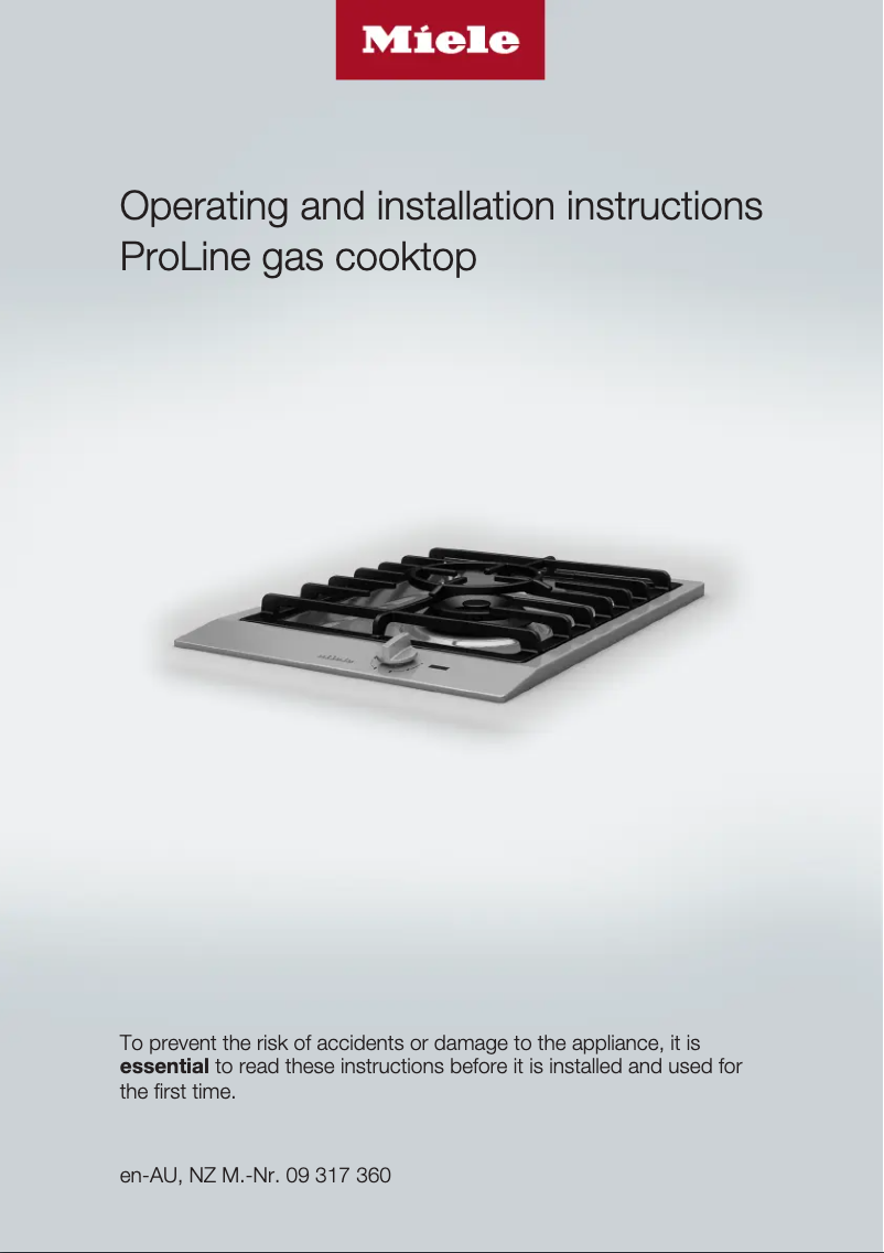 Page n°1 - Manuel utilisateur Miele CS 1013-1 G