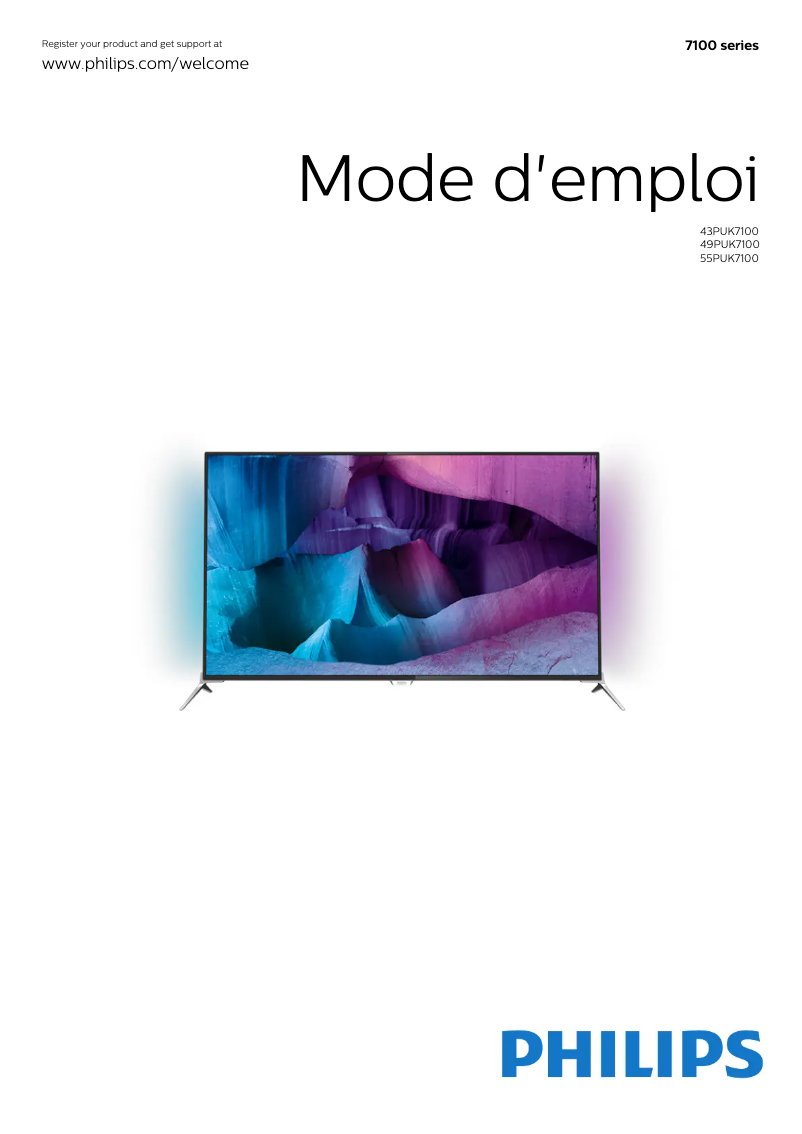 Image de la première page du manuel de l'appareil 7000 series 49PUK7100