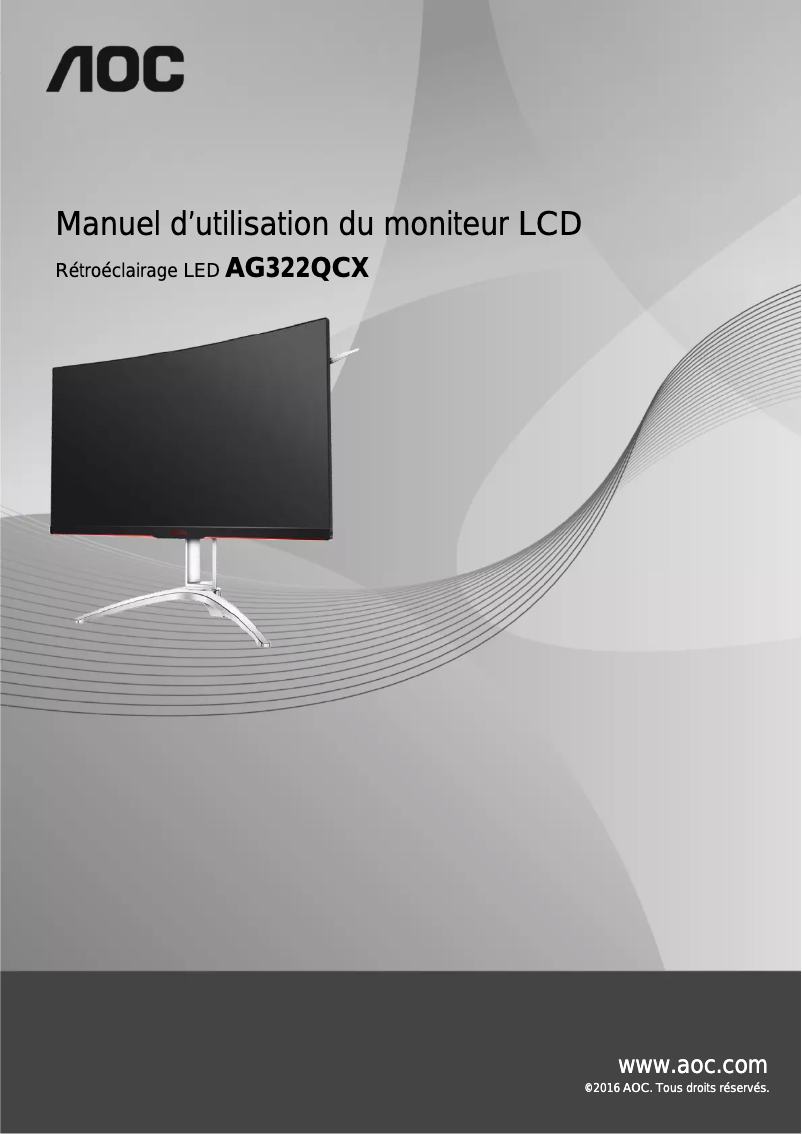Page 1 de la notice Manuel utilisateur AOC AGON AG322QCX