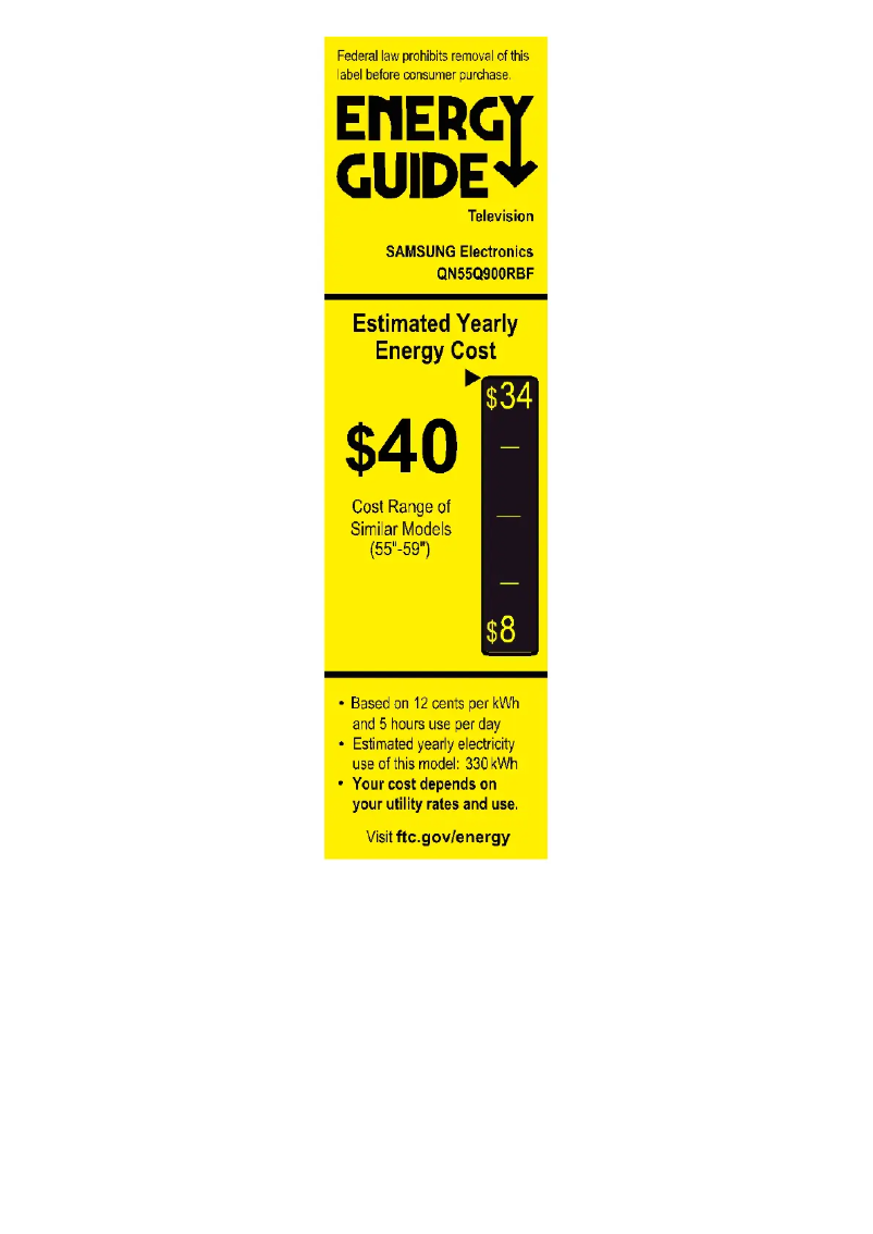 Page n°1 - Label énergétique Samsung QN55Q900RBFXZA