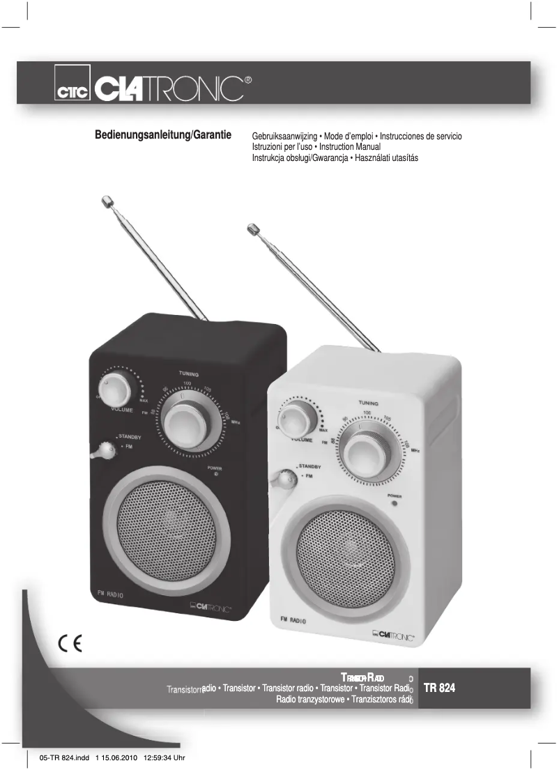 Page 1 de la notice Manuel utilisateur Clatronic TR 824