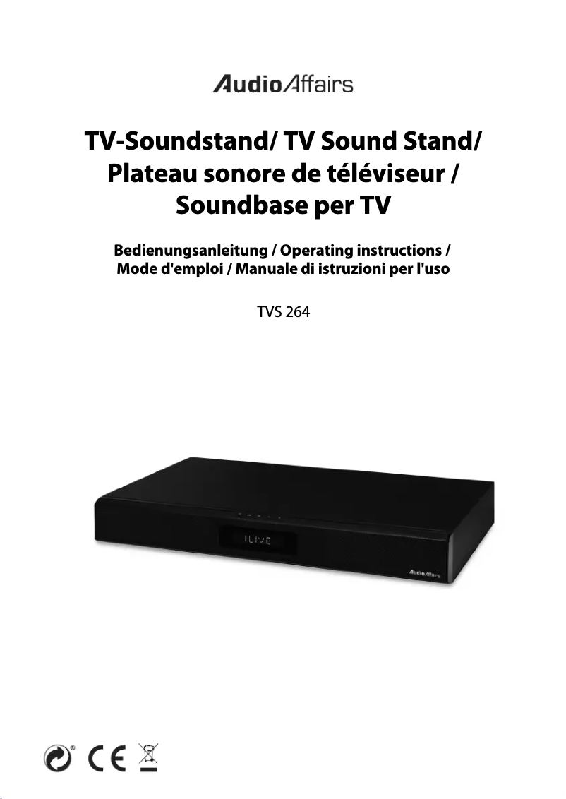 Page 1 de la notice Manuel utilisateur AudioAffairs TVS 264