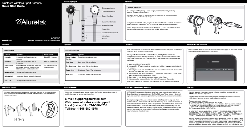 Image de la première page du manuel de l'appareil ABH13F