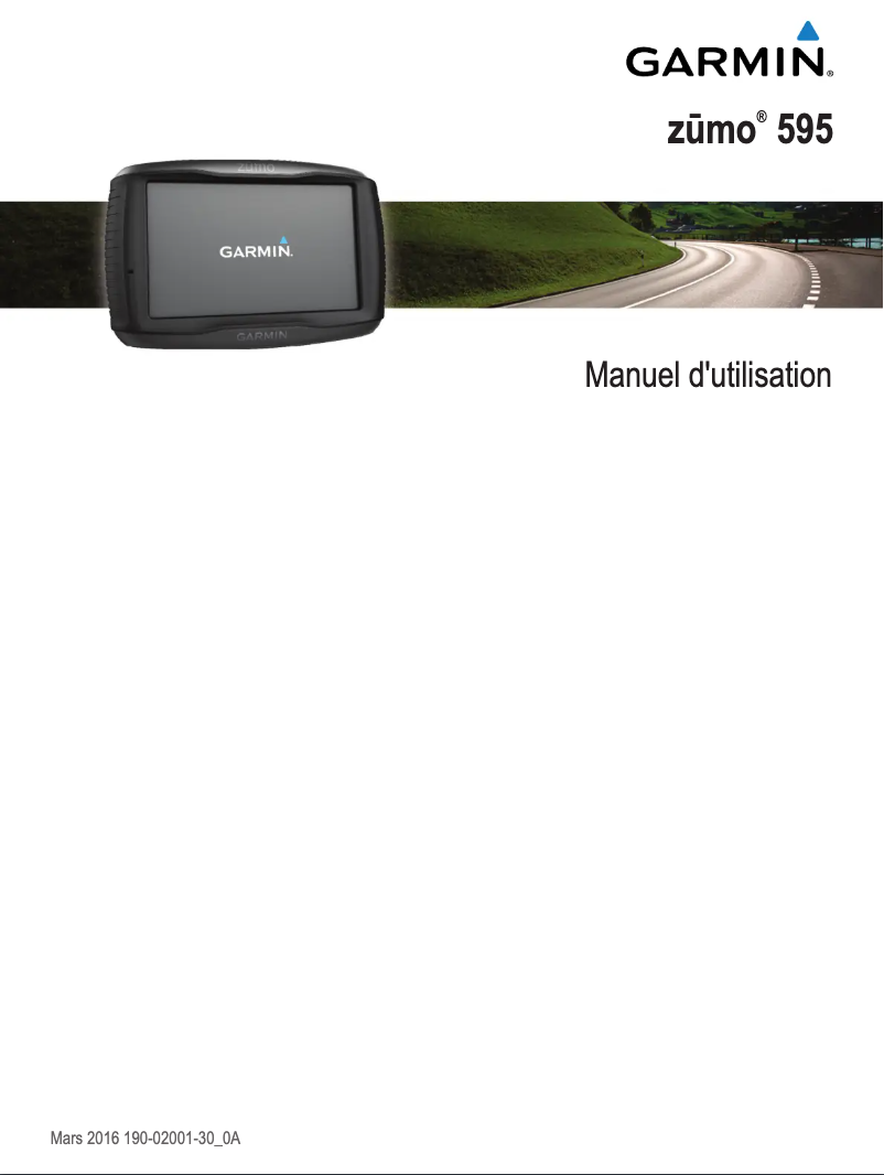 Image de la première page du manuel de l'appareil Zumo 595