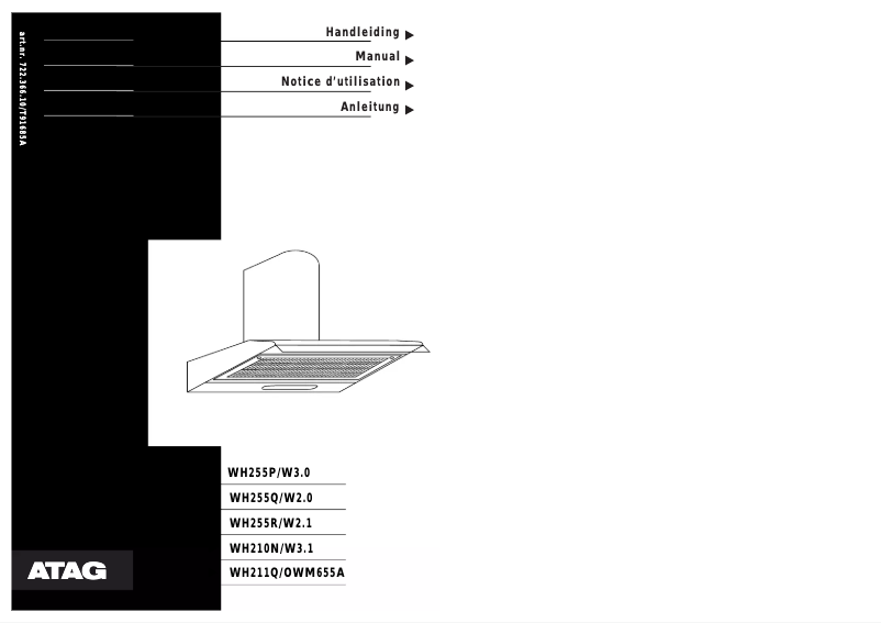 Page 1 de la notice Manuel utilisateur Atag WH255P