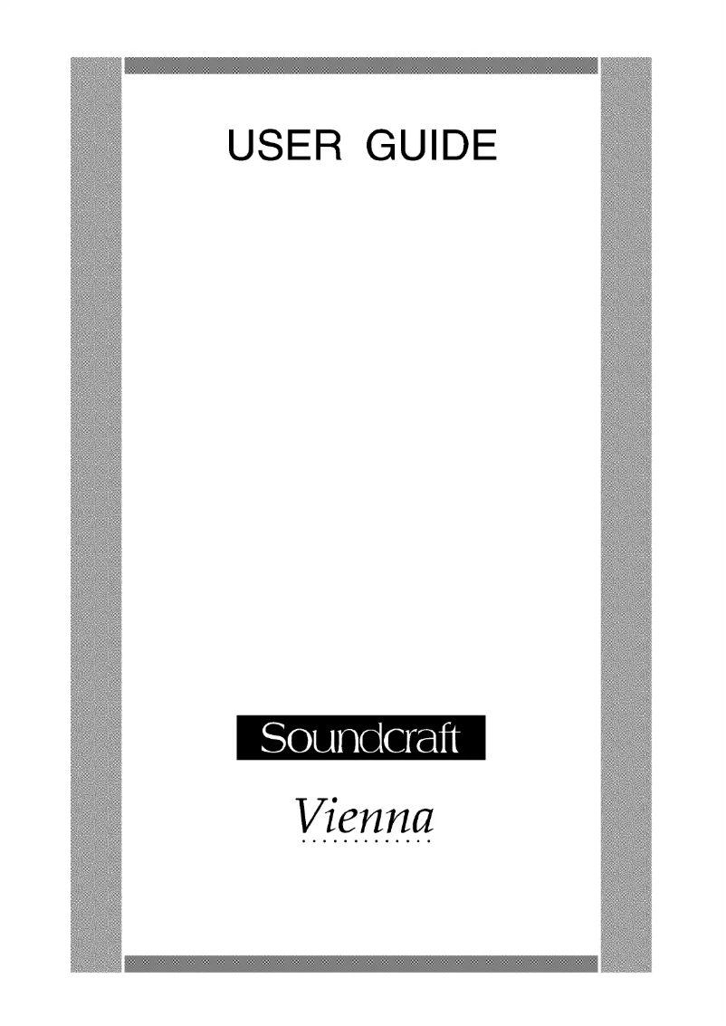 Page n°1 - Manuel utilisateur Soundcraft Vienna