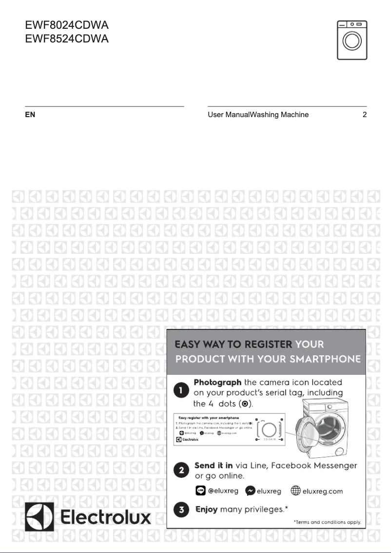Page 1 de la notice Manuel utilisateur Electrolux EWF8524CDWA