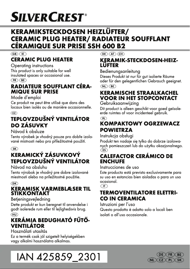 Image de la première page du manuel de l'appareil SSH 600 B2