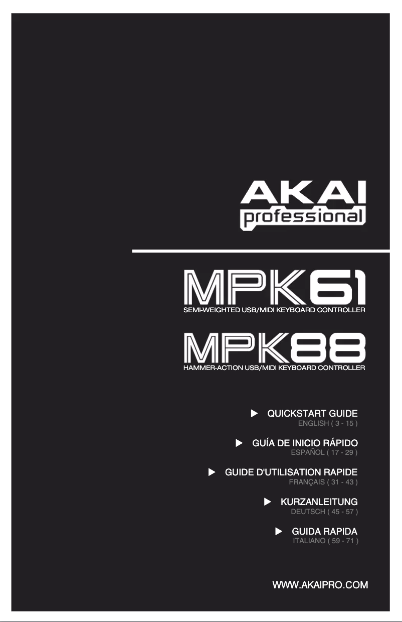 Page n°1 - Manuel utilisateur AKAI MPK61