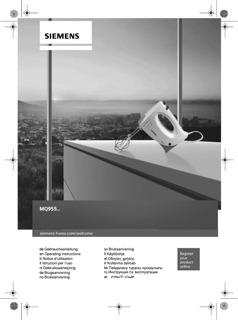 Page 1 de la notice Manuel utilisateur Siemens MQ955PE