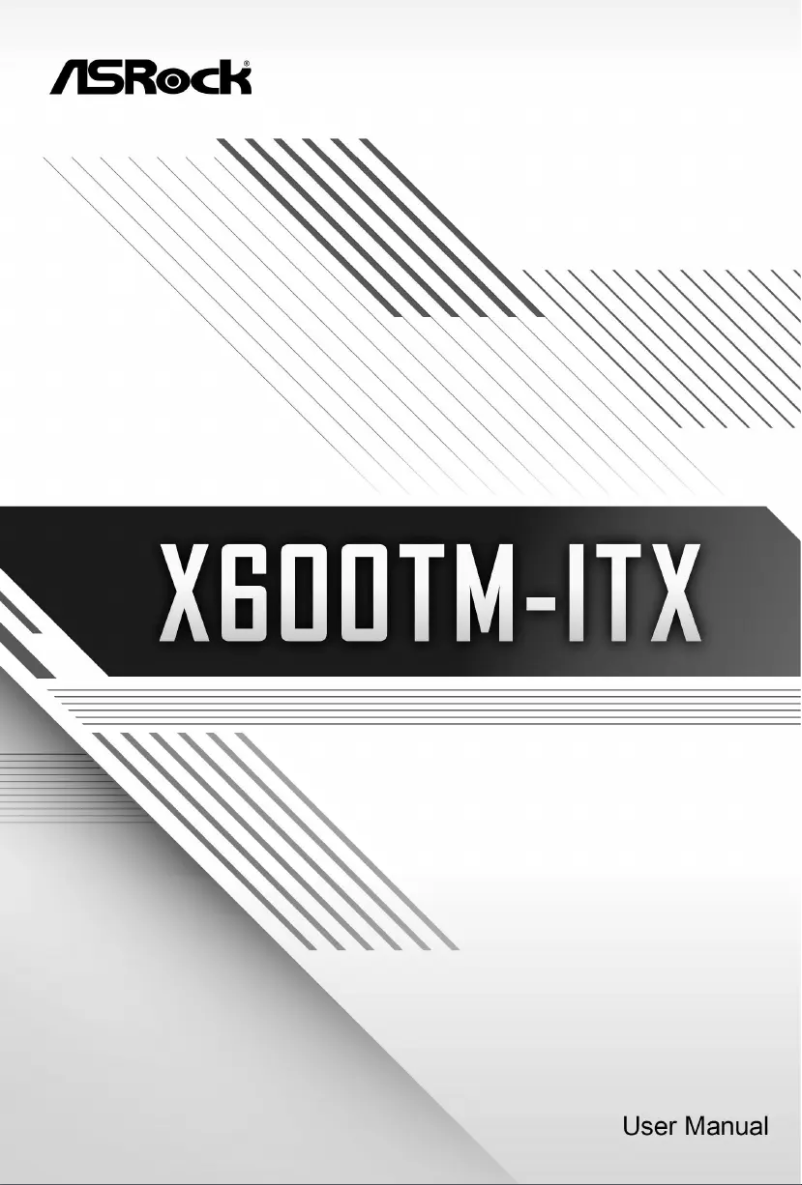 Page 1 de la notice Manuel utilisateur Asrock X600TM-ITX