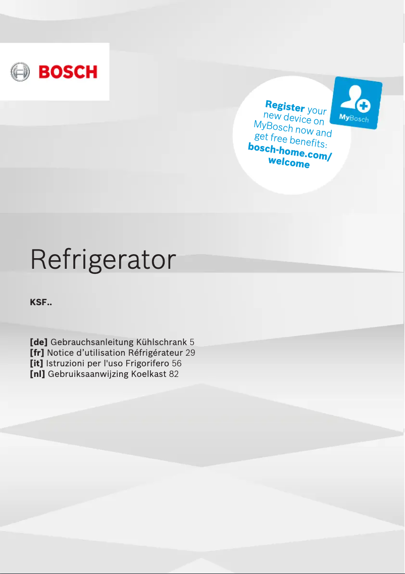 Page 1 de la notice Mode d'emploi Bosch KSF36PIDP