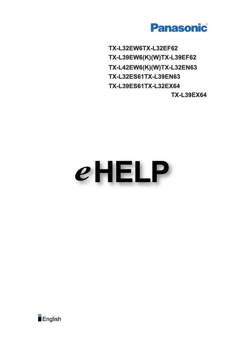 Page 1 de la notice Manuel utilisateur Panasonic Viera TX-L42EW6