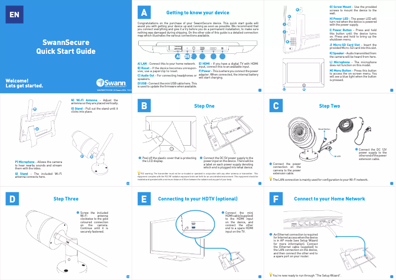Image de la première page du manuel de l'appareil SWNVW-470CAM
