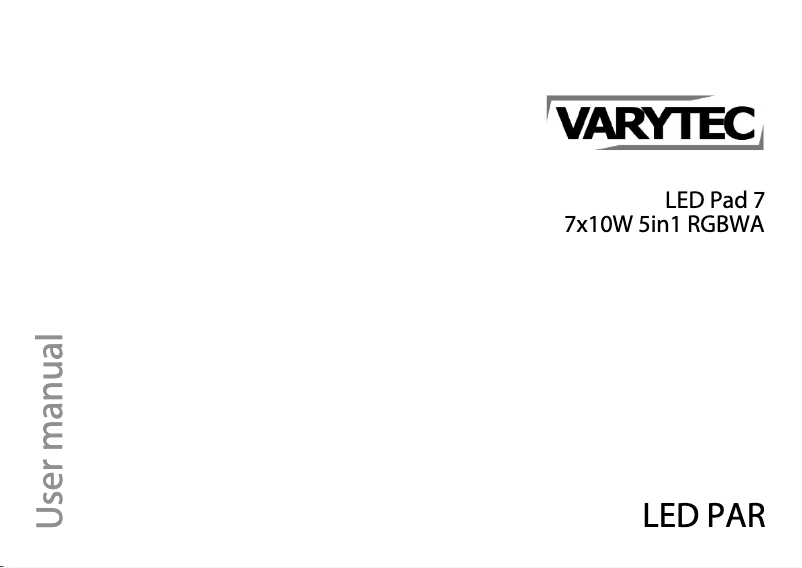 Page 1 de la notice Manuel utilisateur Varytec LED Pad 7x10W