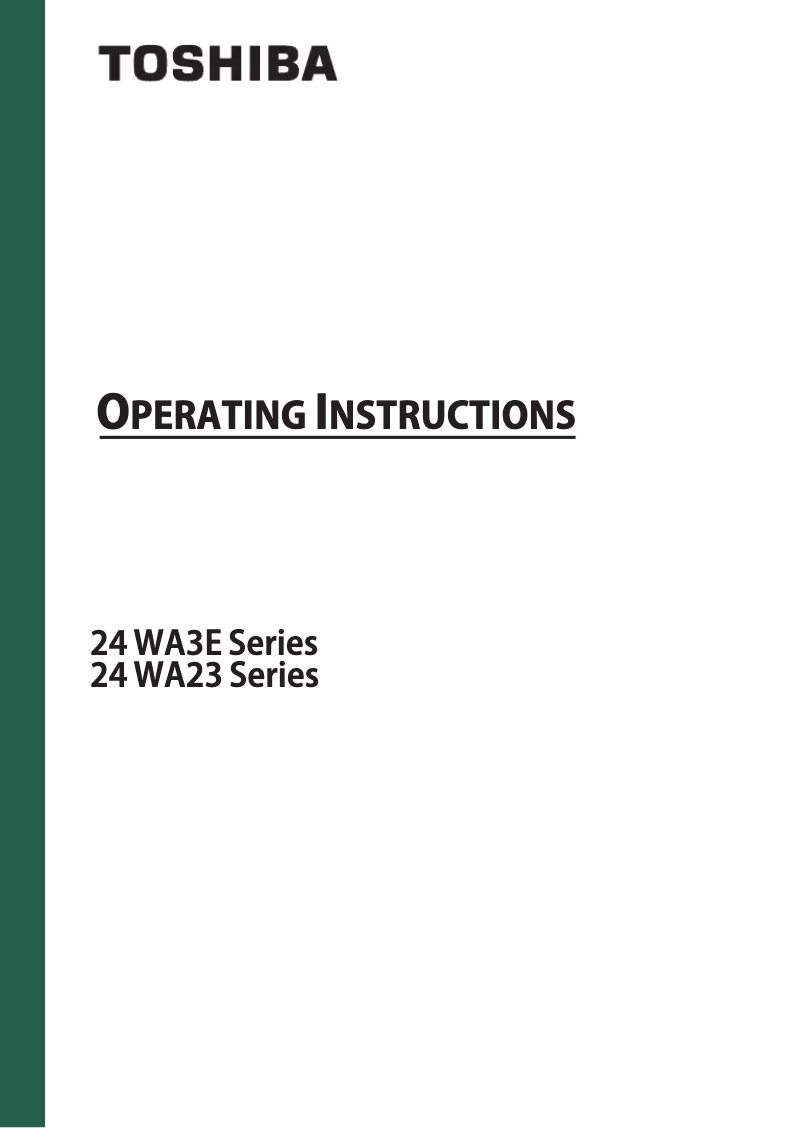 Page n°1 - Manuel utilisateur Toshiba 24WA3E63DA