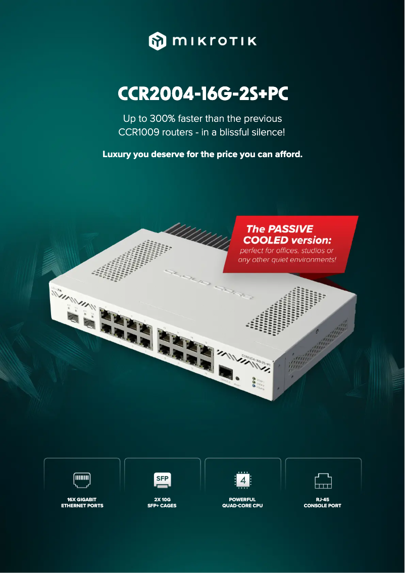 Page n°1 - Brochure Mikrotik CCR2004-16G-2S+PC