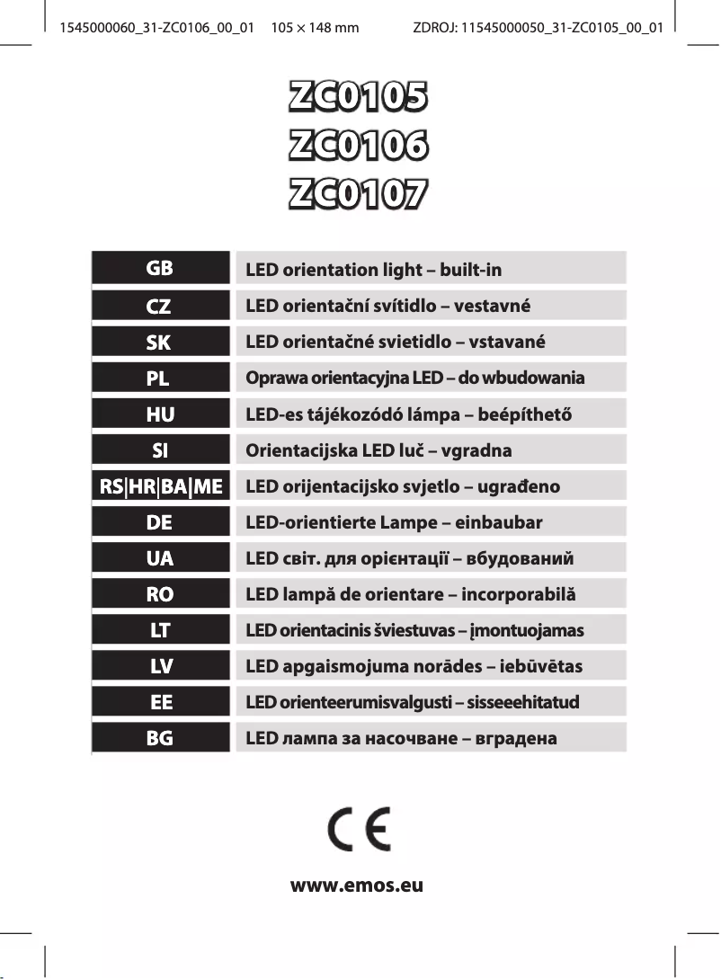 Page n°1 - Manuel utilisateur Emos ZC0106