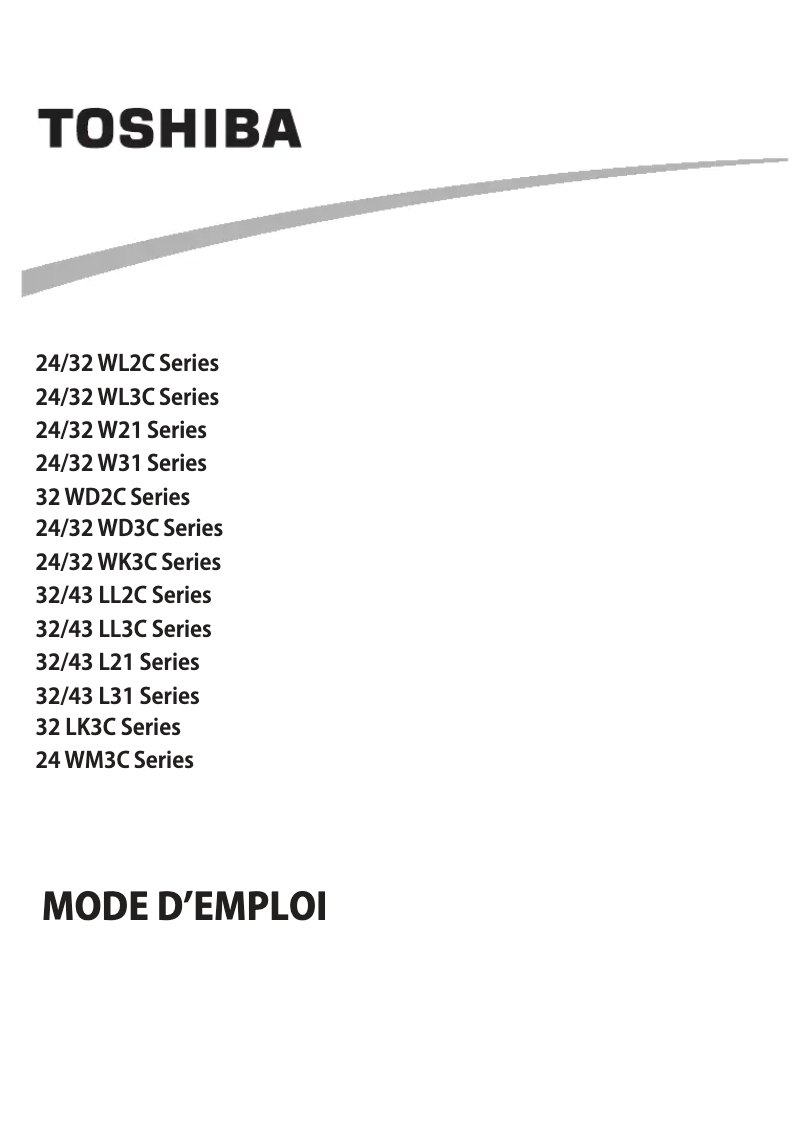 Page n°1 - Manuel utilisateur Toshiba 32LL3C63DT