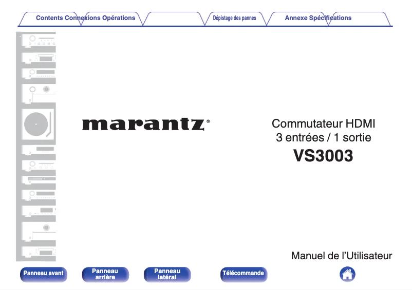 Page n°1 - Manuel utilisateur Marantz VS3003