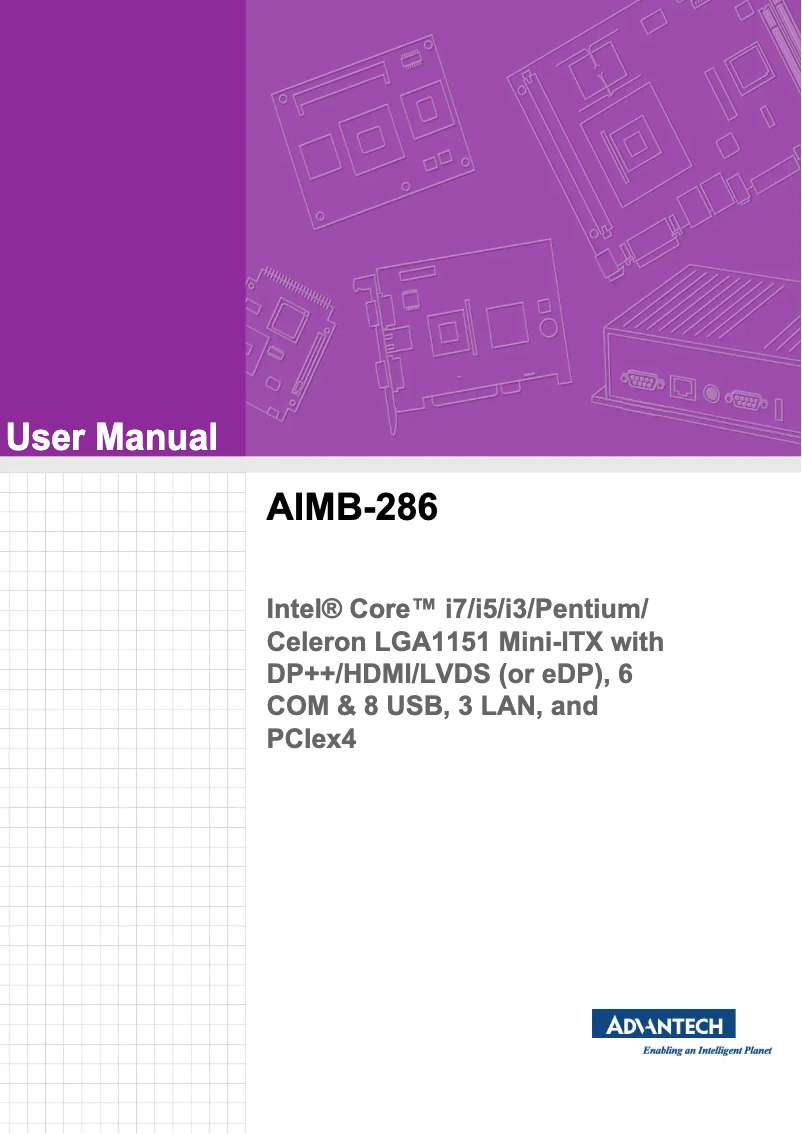 Page n°1 - Manuel utilisateur Advantech AIMB-286
