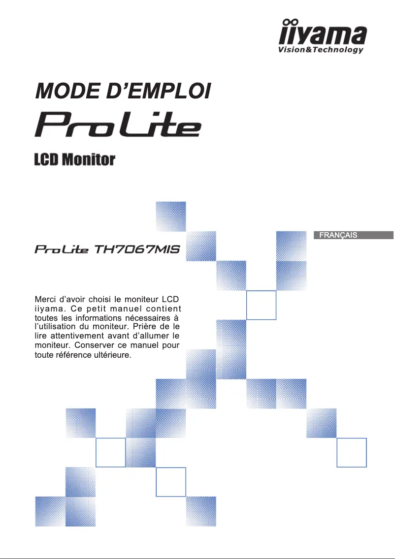 Page 1 de la notice Manuel utilisateur Iiyama TH7067MIS