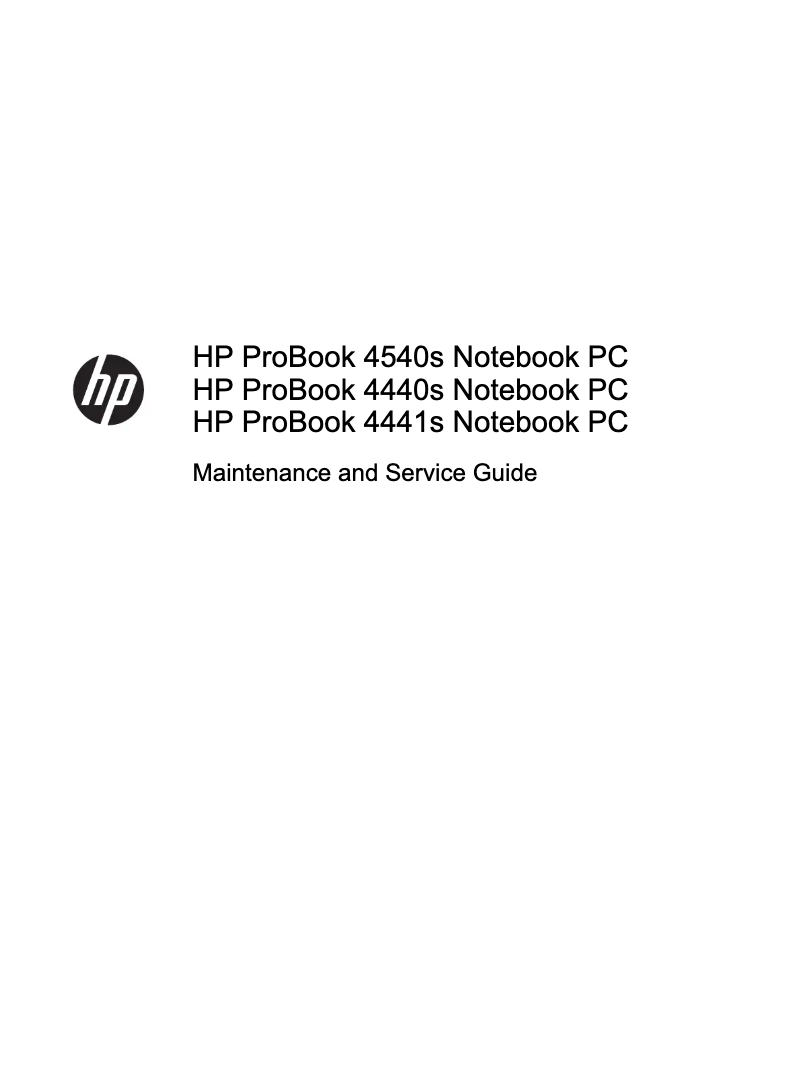 Page 1 de la notice Manuel utilisateur HP 4540s