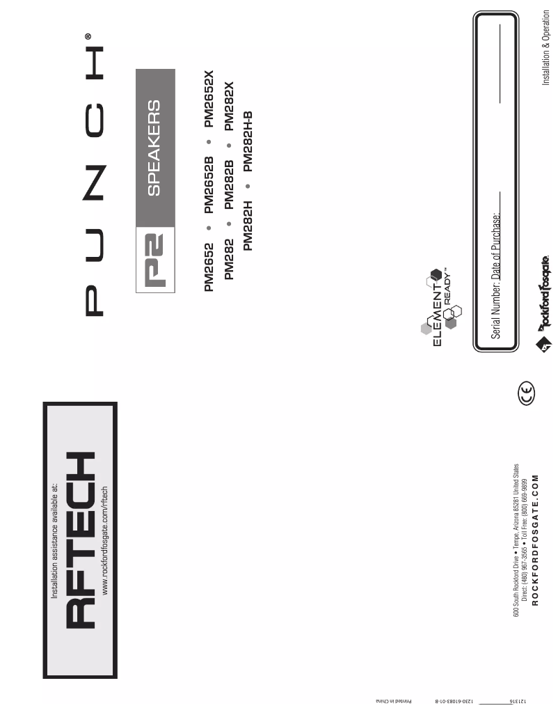 Page 1 de la notice Manuel utilisateur Rockford Fosgate Punch Marine PM282B