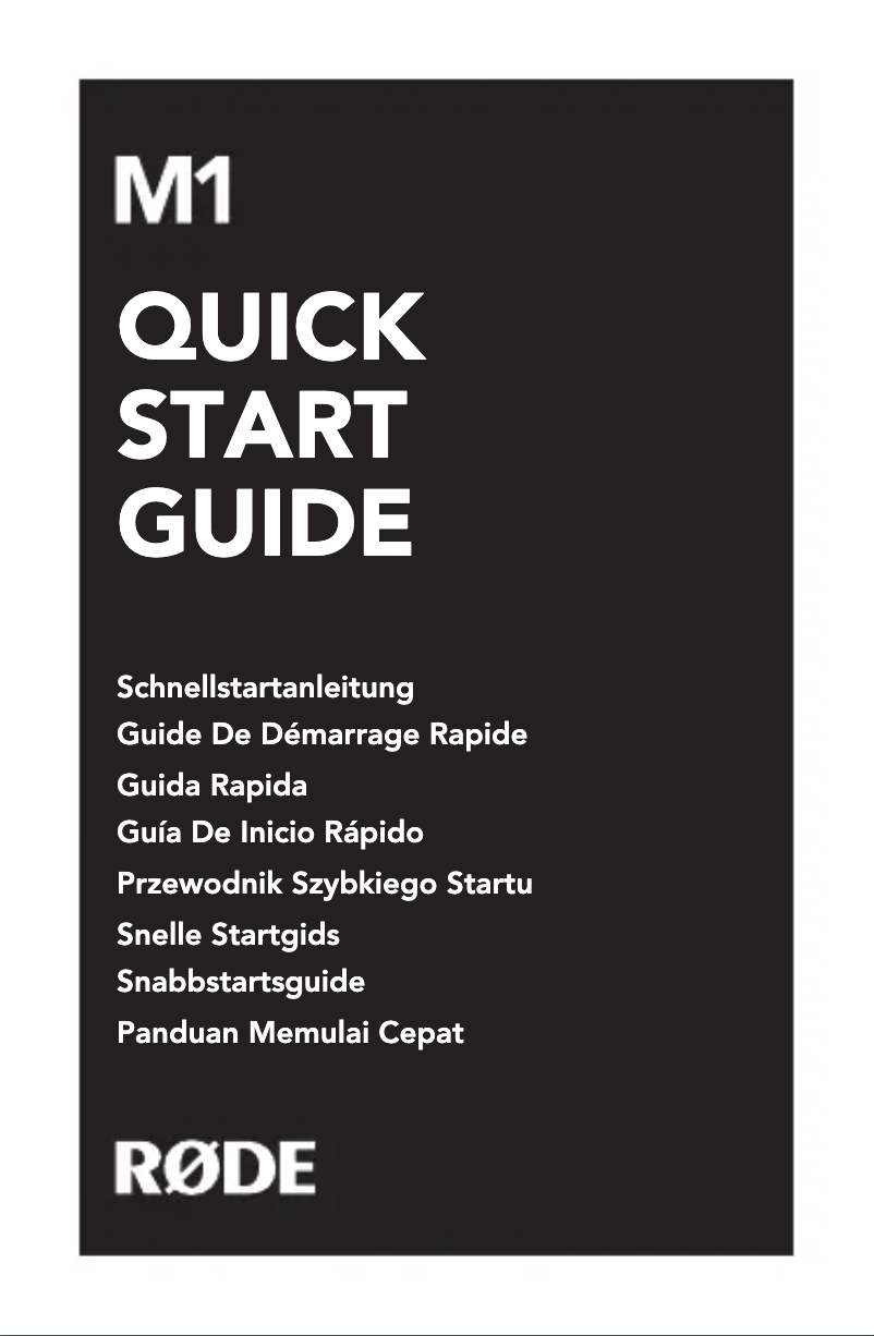 Page n°1 - Manuel utilisateur Røde M1