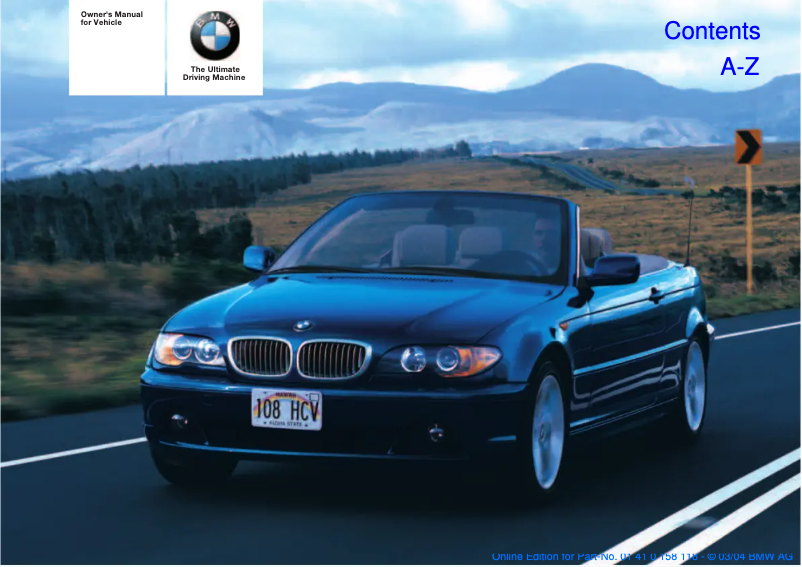 Image de la première page du manuel de l'appareil 325Ci Convertible (2005)