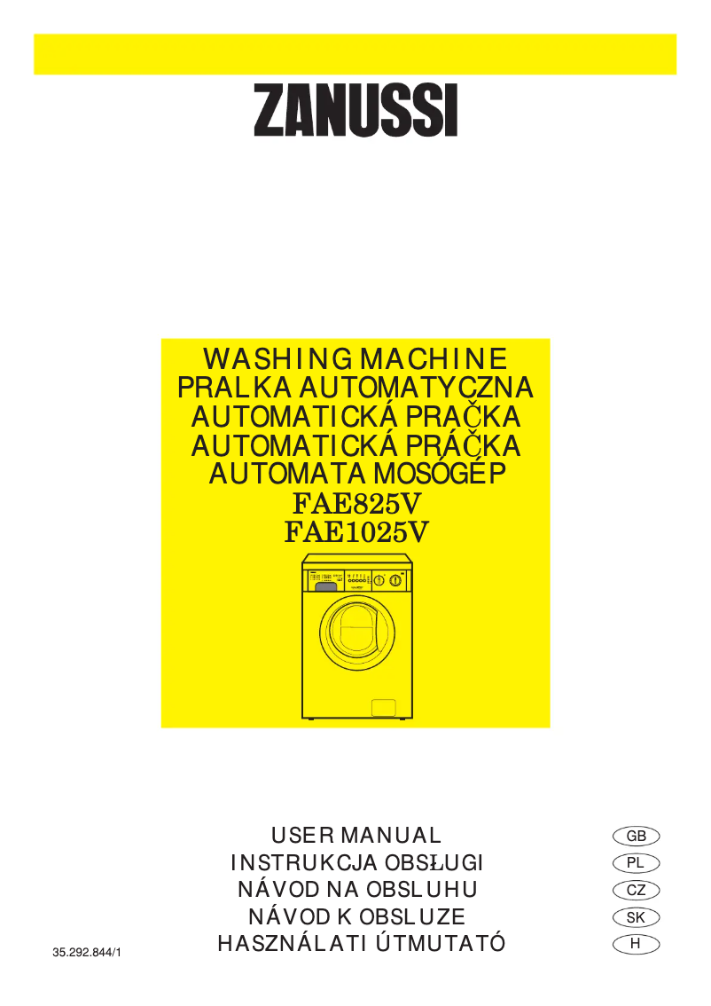 Página 1 del manual Manual de usuario Zanussi FAE 825 V