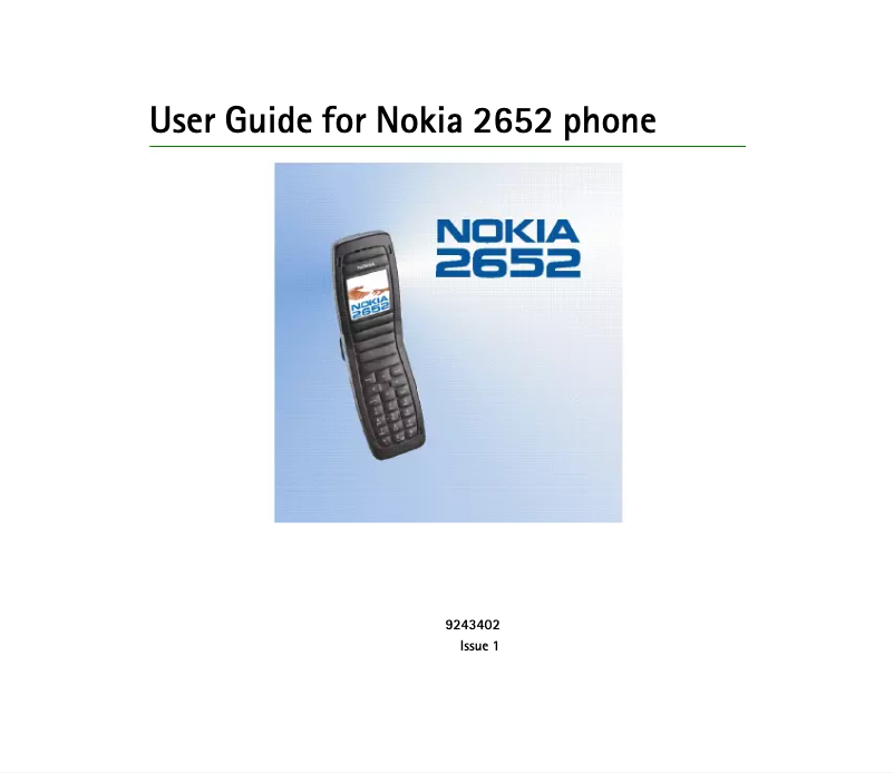 Page 1 de la notice Manuel utilisateur Nokia 2652