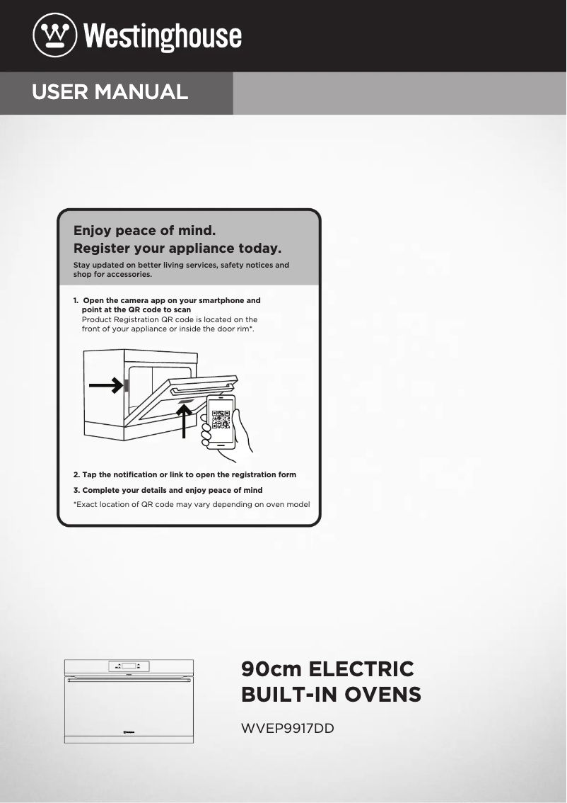 Page 1 de la notice Manuel utilisateur Westinghouse WVEP9917DD